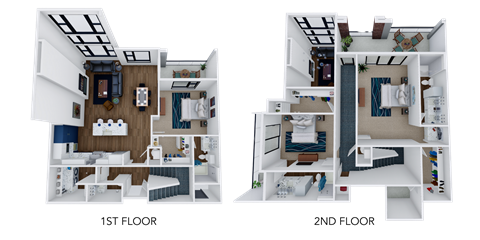 Floor plan for 3 beds, 3.5 baths, 2167 sqft